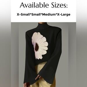 NIP-Floral print mock neck blouse